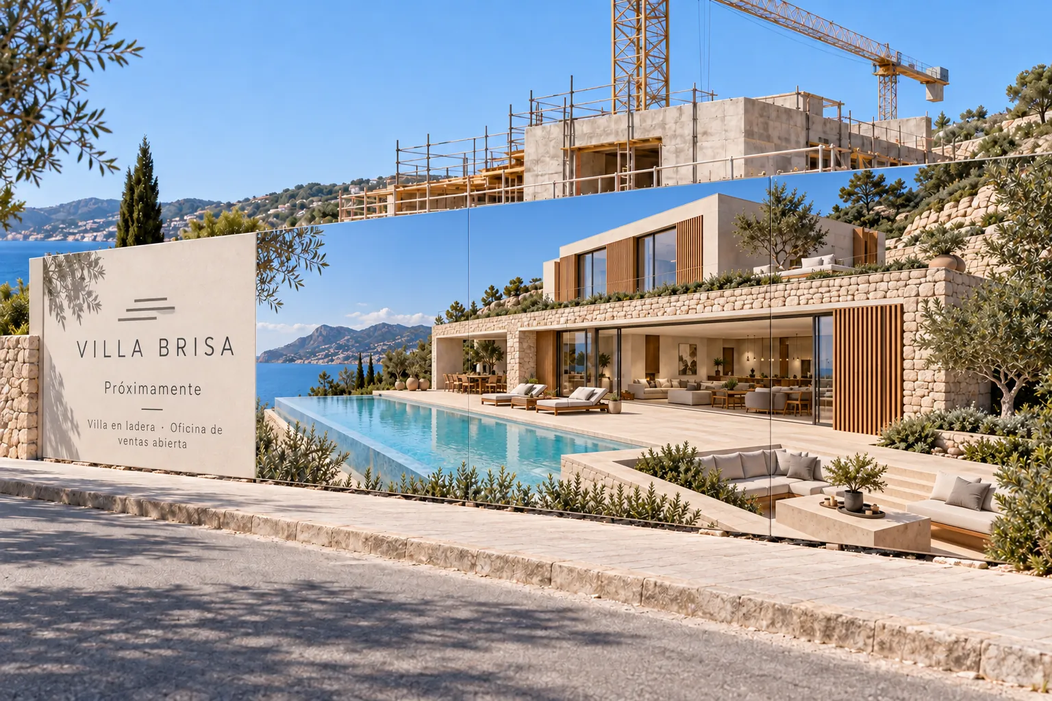 Villa Brisa · Valla de obra